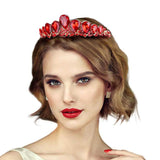 Crystal Glass Teardrop Cluster Princess Tiara - Madeline Love - Flyclothing LLC