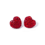 Crystal Paved Heart Stud Earrings - Madeline Love - Flyclothing LLC