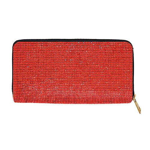 Crystal Rhinestone Pave Zipper Wallet - Madeline Love - Flyclothing LLC