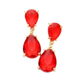 Double Teardrop Link Dangle Evening Earrings - Madeline Love - Flyclothing LLC