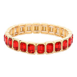 Emerald Cut Stone Stretch Evening Bracelet - Madeline Love - Flyclothing LLC