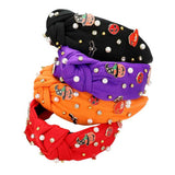 Enamel Halloween Charm Stone Cluster Embellished Headband - Madeline Love - Flyclothing LLC