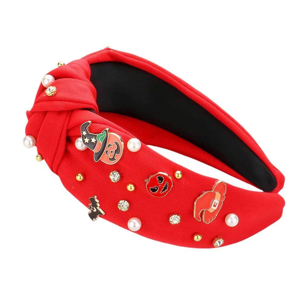Enamel Halloween Charm Stone Cluster Embellished Headband - Madeline Love - Flyclothing LLC