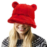 Faux Fur Bear Ear Bucket Hat - Madeline Love - Flyclothing LLC
