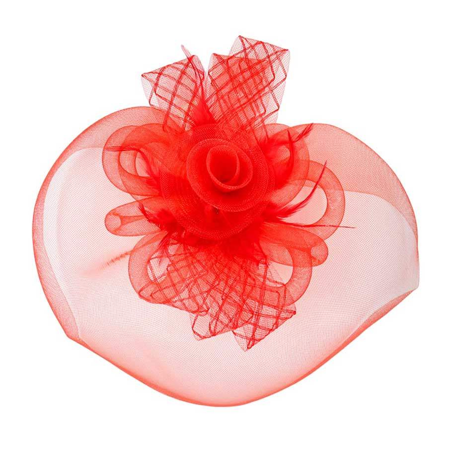 Feather Mesh Flower Fascinator Headband - Madeline Love - Flyclothing LLC