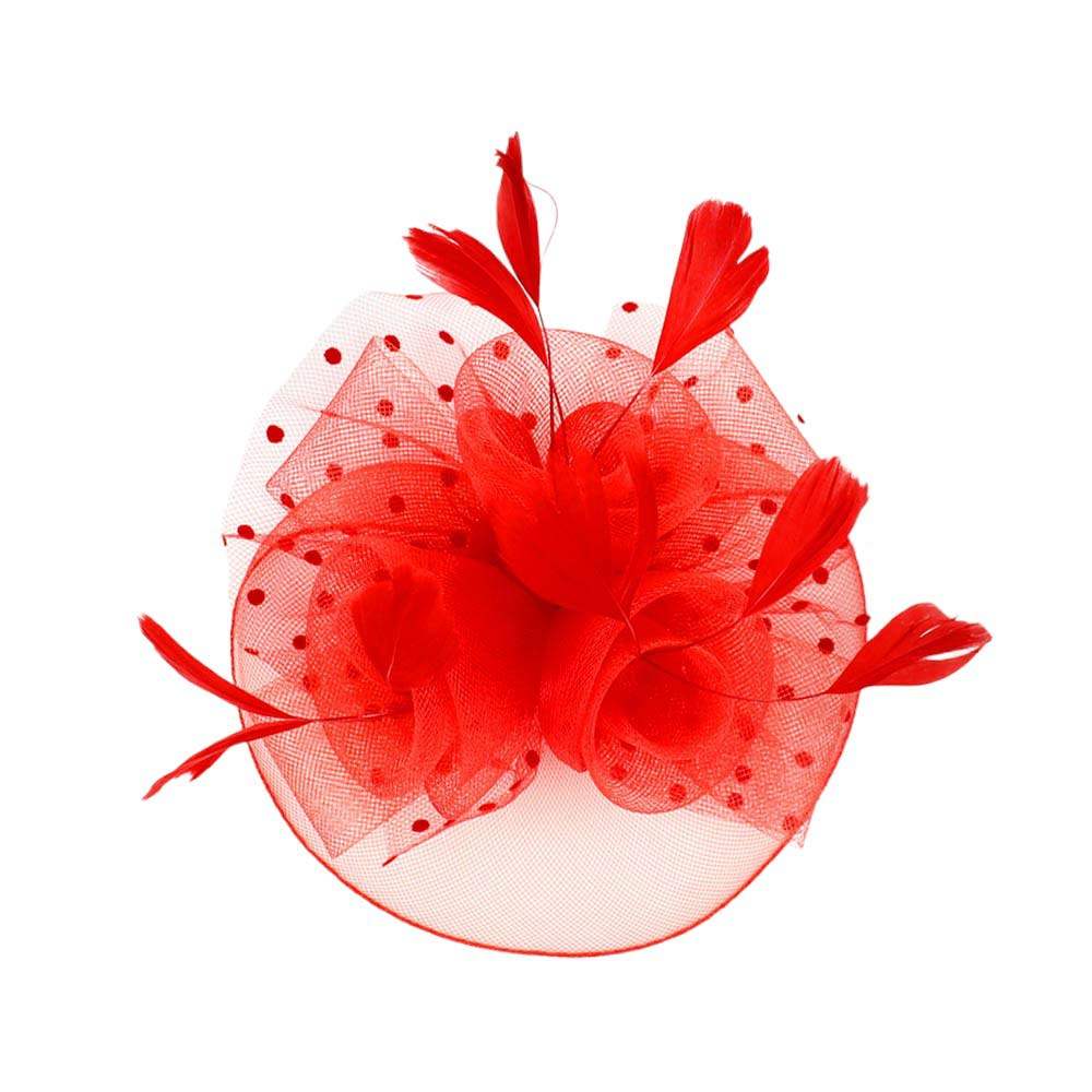 Feather Mesh Flower Fascinator Headband - Madeline Love - Flyclothing LLC