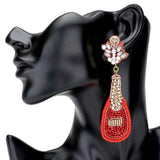 Felt Back Multi Beaded Champagne Dangle Earrings - Madeline Love - Flyclothing LLC