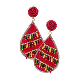 Felt Back Teardrop Sequin Beaded Dangle Earrings - Madeline Love - Flyclothing LLC