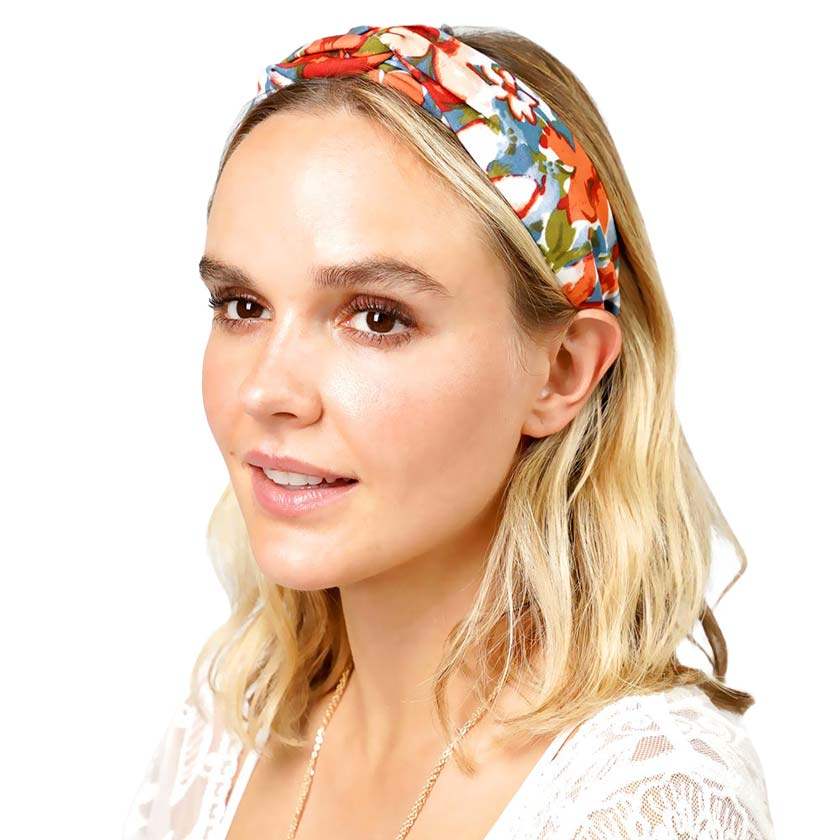 Flower Patterned Twisted Headband - Madeline Love - Flyclothing LLC