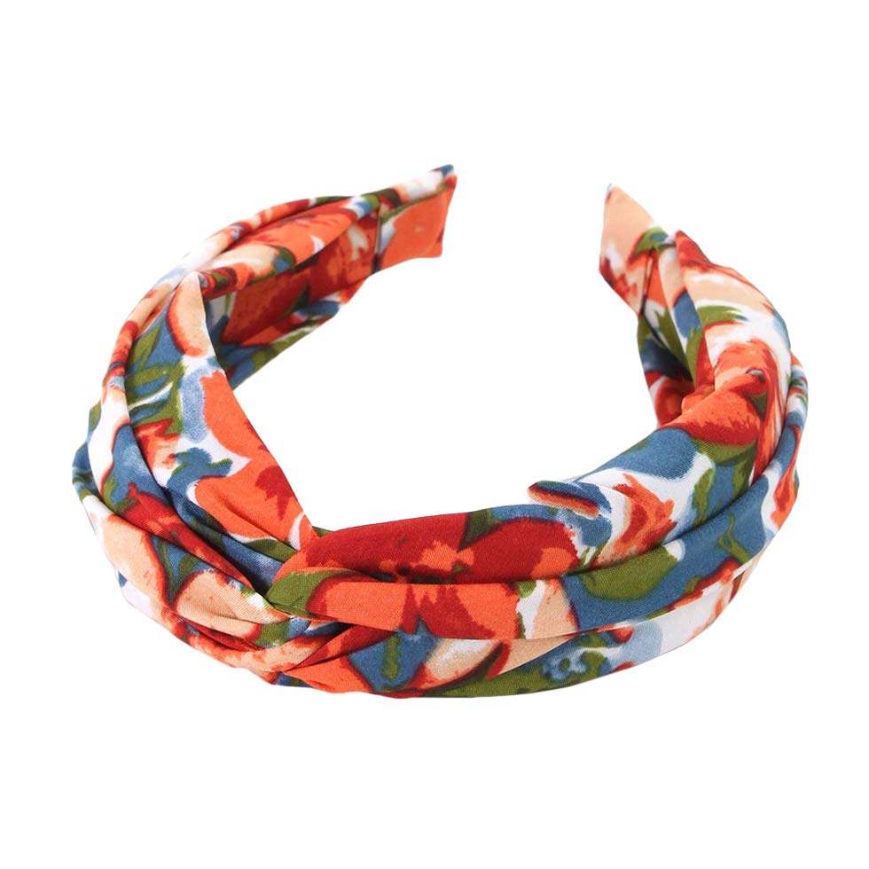 Flower Patterned Twisted Headband - Madeline Love - Flyclothing LLC