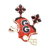 Game Day Glittered Football Helmet Dangle Earrings - Madeline Love - Flyclothing LLC