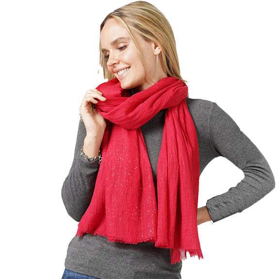 Glittered Crinkle Scarf - Madeline Love - Flyclothing LLC