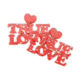 Glittered Heart TRUE LOVE Message Link Dangle Earrings - Madeline Love - Flyclothing LLC