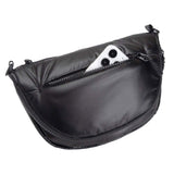 Glossy Puffer Half Moon Crossbody Bag - Madeline Love - Flyclothing LLC