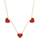 Gold Dipped Triple Heart Pendant Necklace - Madeline Love - Flyclothing LLC