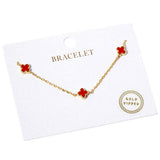 Gold Dipped Triple Quatrefoil Link Bracelet - Madeline Love - Flyclothing LLC