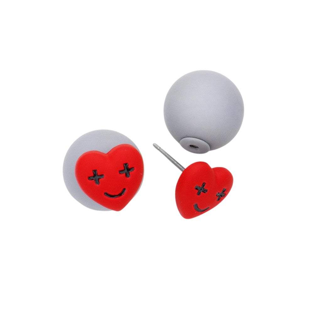 Heart Stud Double Sided Earrings - Madeline Love - Flyclothing LLC