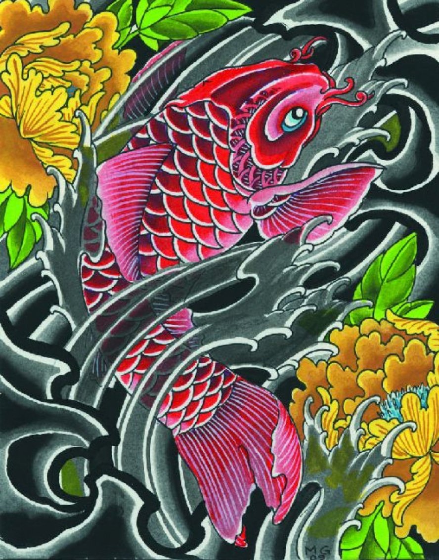 Black Market Art Company Red Koi Print