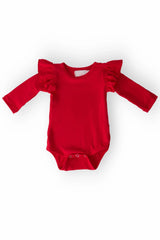 Red L/S Flutter Bodysuit - Mila & Rose ® - Flyclothing LLC