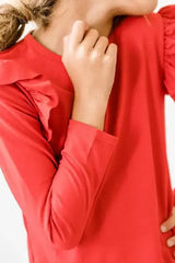 Red L/S Ruffle Tee - Mila & Rose ® - Flyclothing LLC