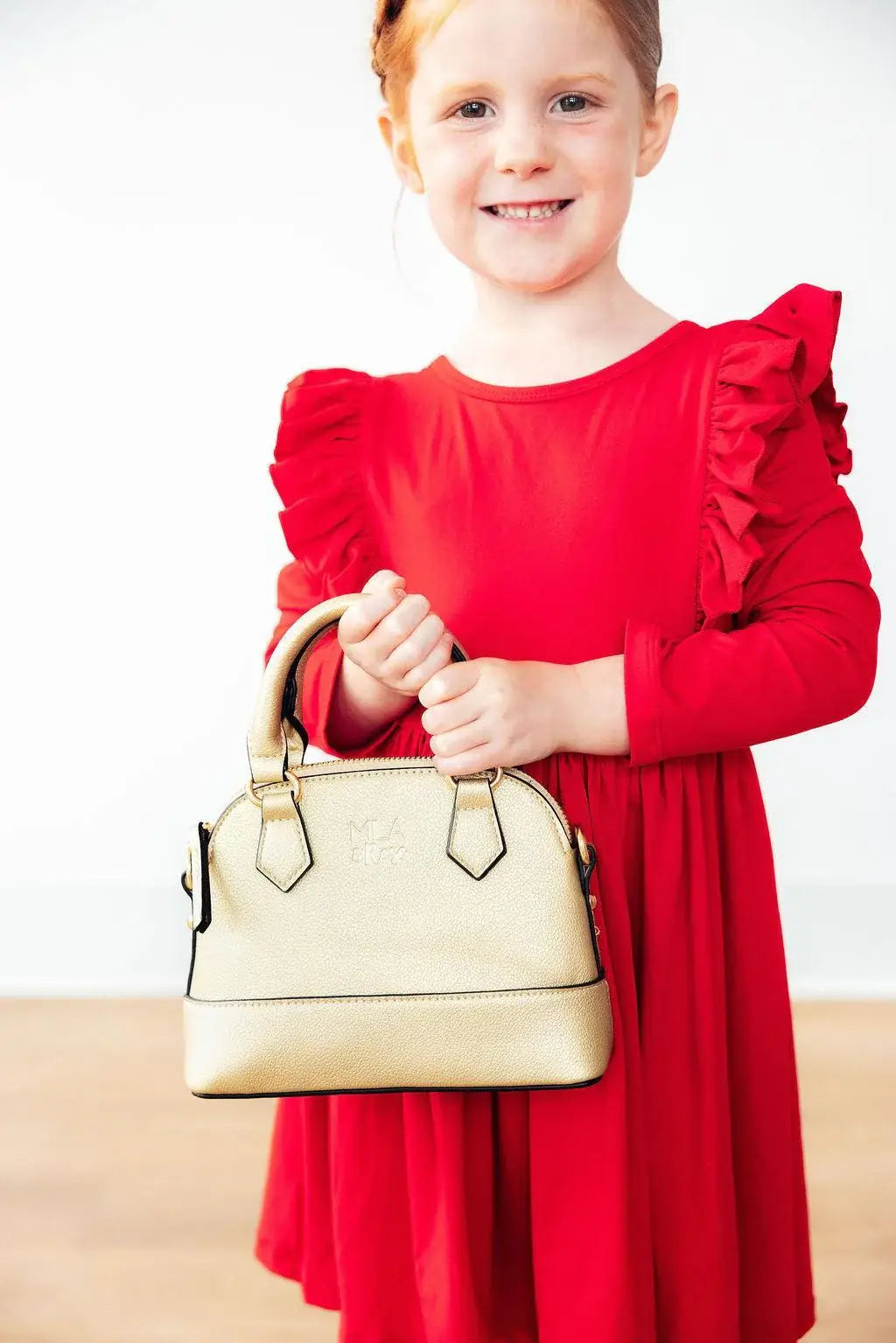 Red L/S Ruffle Twirl Dress - Mila & Rose ® - Flyclothing LLC