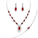 Marquise Rhinestone Necklace Jewelry Set - Madeline Love - Flyclothing LLC