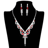 Marquise Round Stone Butterfly Rhinestone Jewelry Set - Madeline Love - Flyclothing LLC