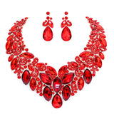 Marquise Stone Cluster Accented Evening Necklace - Madeline Love - Flyclothing LLC