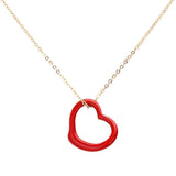 Metal Heart Cut out Pendant Necklace - Madeline Love - Flyclothing LLC