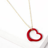 Metal Heart Cut out Pendant Necklace - Madeline Love - Flyclothing LLC