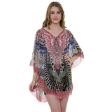 Mixed Print Cover Up Poncho - Madeline Love - Flyclothing LLC