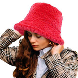 Patterned Faux Fur Solid Bucket Hat - Madeline Love - Flyclothing LLC