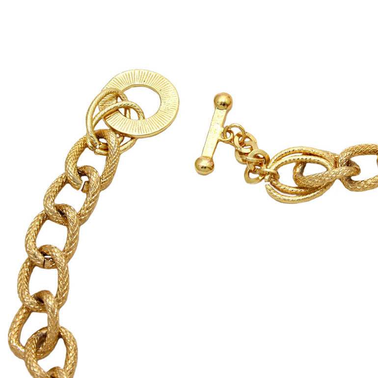 Pave Trim Glass Crystal Link Necklace - Madeline Love - Flyclothing LLC