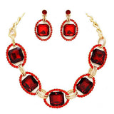 Pave Trim Glass Crystal Link Necklace - Madeline Love - Flyclothing LLC