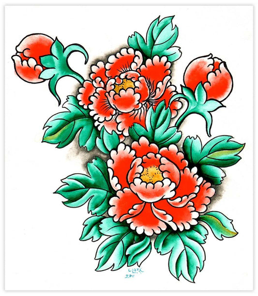 Black Market Art Company Red Peony Print - Black Market Art Company - Flyclothing LLC