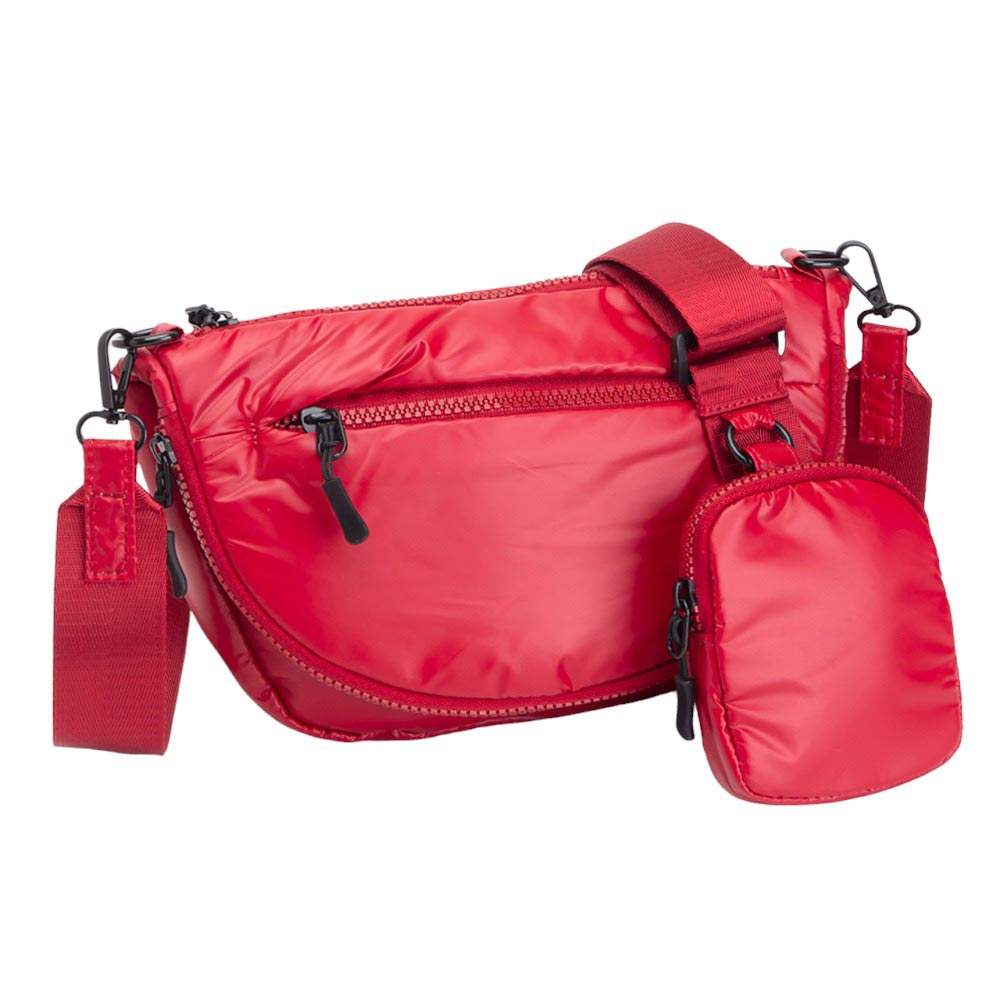 Puffer Half Moon Crossbody Bag - Madeline Love - Flyclothing LLC