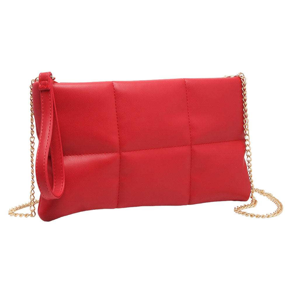 Quilted Solid Faux Leather Crossbody Bag - Madeline Love - Flyclothing LLC