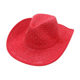 Rhinestone Embellished Faux Suede Western Cowboy Fedora Hat - Madeline Love - Flyclothing LLC