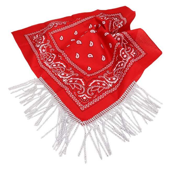 Rhinestone Like Fringe Cowgirl Bandana Scarf - Madeline Love - Flyclothing LLC