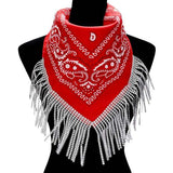 Rhinestone Like Fringe Cowgirl Bandana Scarf - Madeline Love - Flyclothing LLC