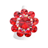 Round Crystal Flower Stretch Ring - Madeline Love - Flyclothing LLC