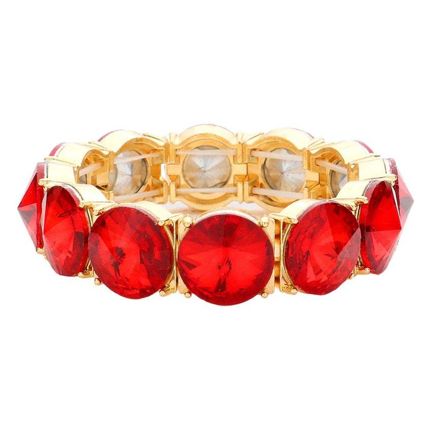 Round Stone Stretch Evening Bracelet - Madeline Love - Flyclothing LLC