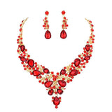 Round Teardrop Stone Accented Evening Necklace - Madeline Love - Flyclothing LLC