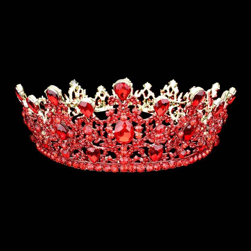 Round Teardrop Stone Accented Princess Tiara - Madeline Love - Flyclothing LLC
