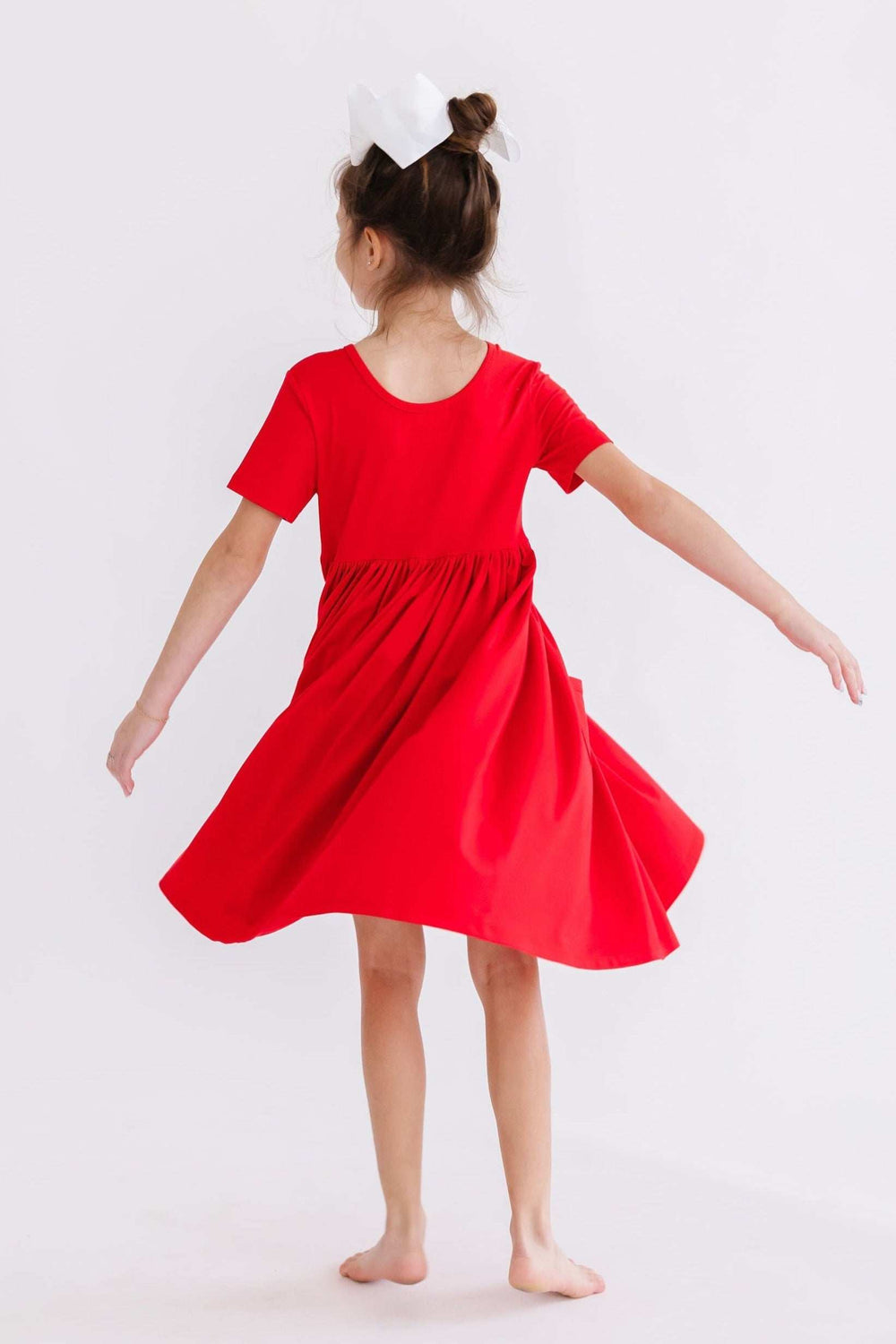 Red S/S Pocket Twirl Dress - Mila & Rose ® - Flyclothing LLC