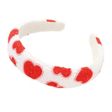 Seed Beaded Heart Patterned Padded Headband - Madeline Love - Flyclothing LLC
