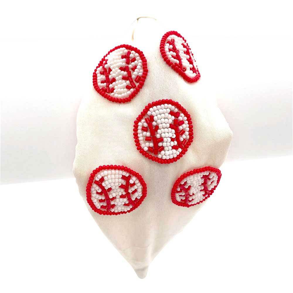 Seed Beaded Baseball Burnout Knot Headband - Madeline Love - Flyclothing LLC