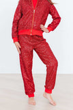 Red Sequin Joggers - Mila & Rose ® - Flyclothing LLC