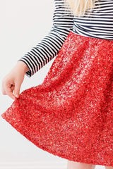 Red Sequin Twirl Skort - Mila & Rose ® - Flyclothing LLC