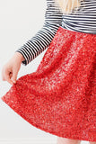 Red Sequin Twirl Skort - Mila & Rose ® - Flyclothing LLC